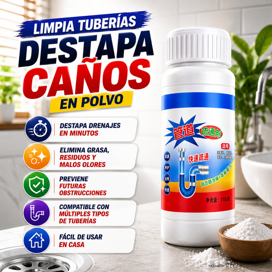 Limpia Tuberías Destapa caños en polvo