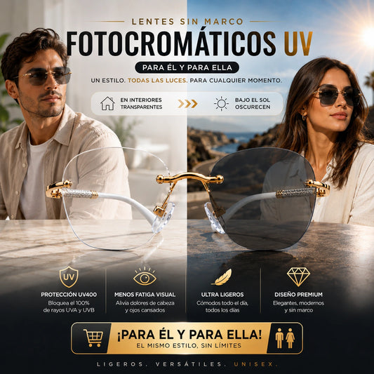 Lentes Sin Marco Fotocromáticos Uv