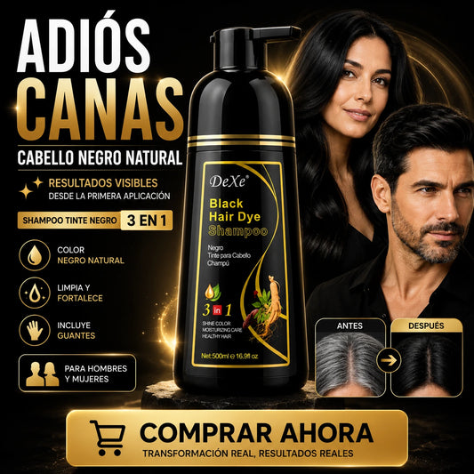 Shampoo Tinte Negro Anti Canas 500ml