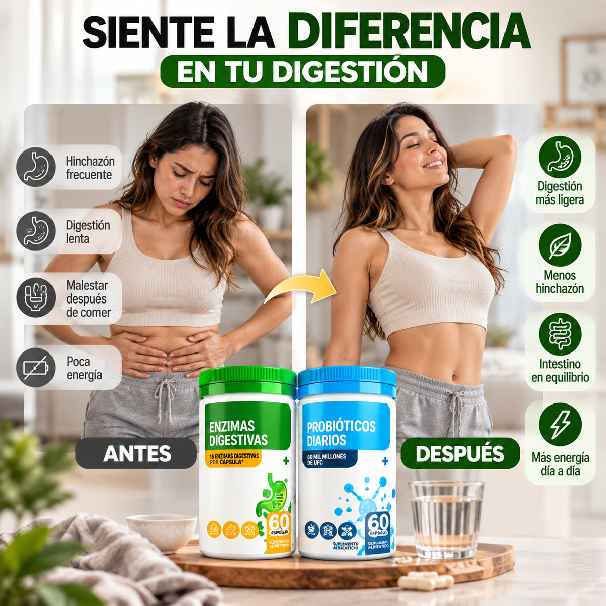 DÚO DIGESTIVO PRO | Enzimas Digestivas + Probióticos